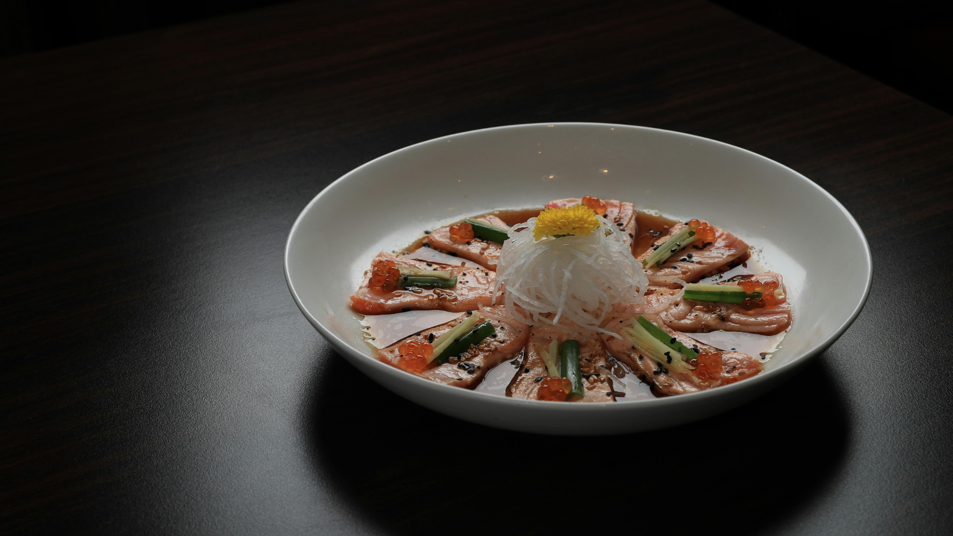 Fine Dining Raw Fish Asian Bowl