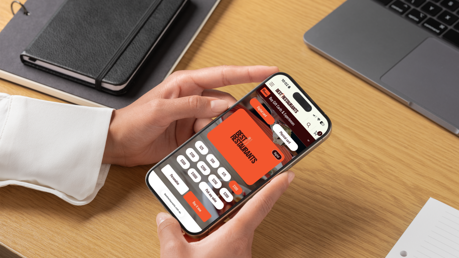 Mobile Phone Digital Gift Card Mock Up