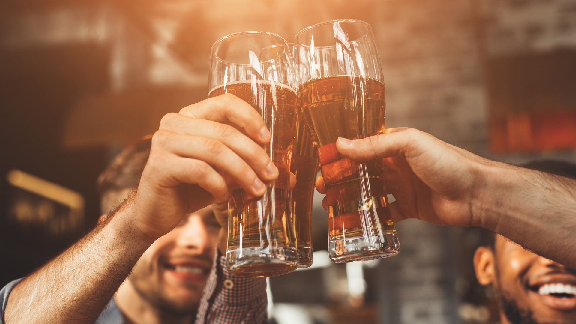 Brothers Celebrating With Beer